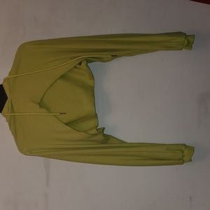 SHEIN Neon Yellow Crop Hoodie